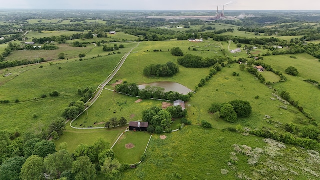 drone / aerial view with a rural view