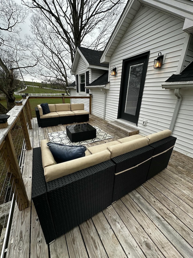 2458 High Bridge Rd, Lancaster, KY 40444 - deck featuring an outdoor living space