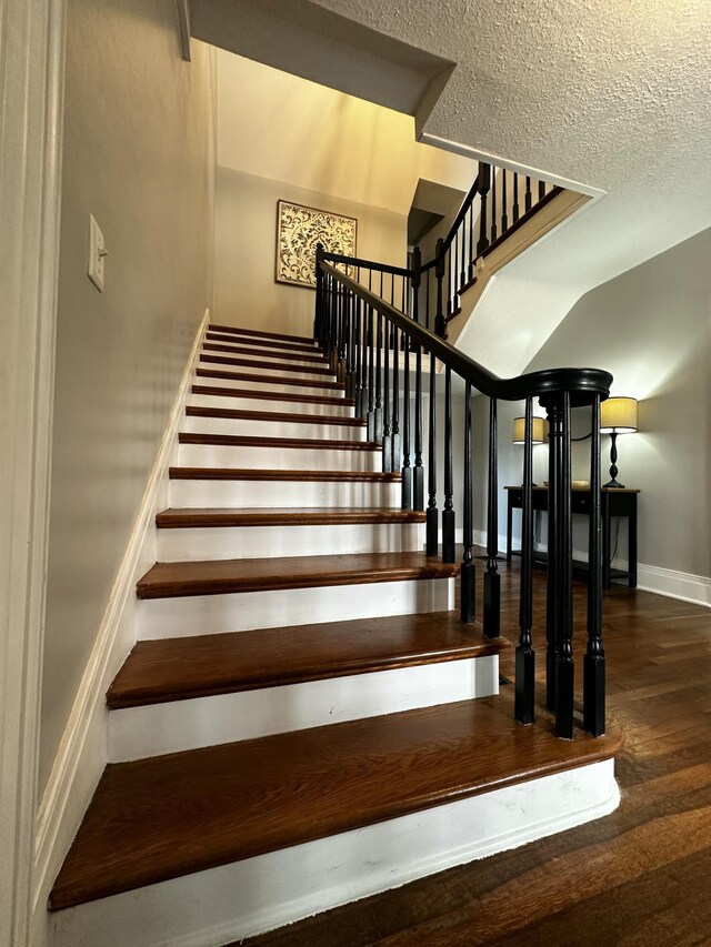 2458 High Bridge Rd, Lancaster, KY 40444 - staircase with baseboards and wood finished floors