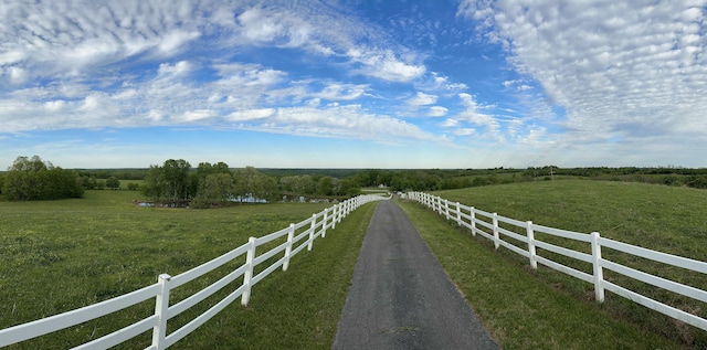 view of street featuring a rural view