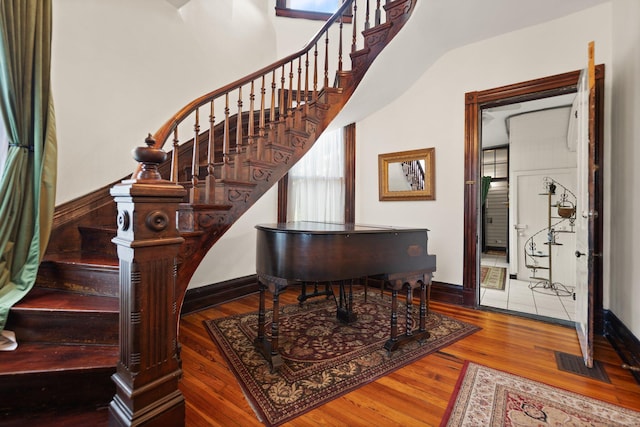 interior space with hardwood / wood-style flooring