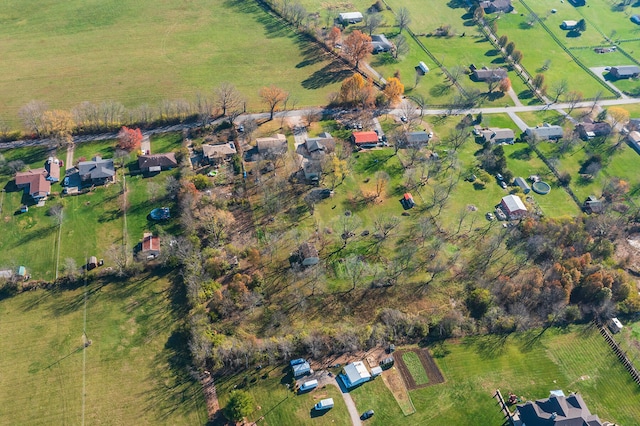 drone / aerial view with a rural view