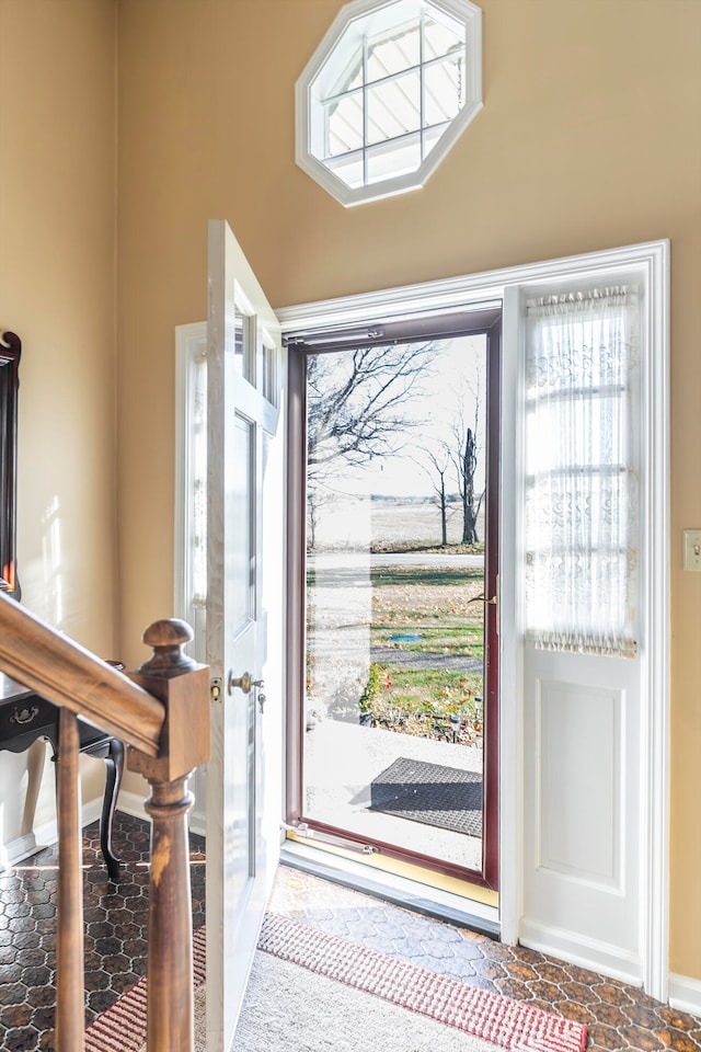 foyer entrance with plenty of natural light