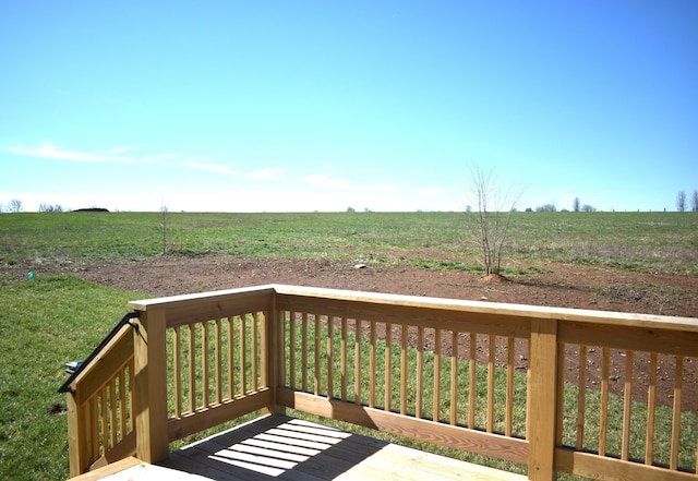 deck featuring a rural view