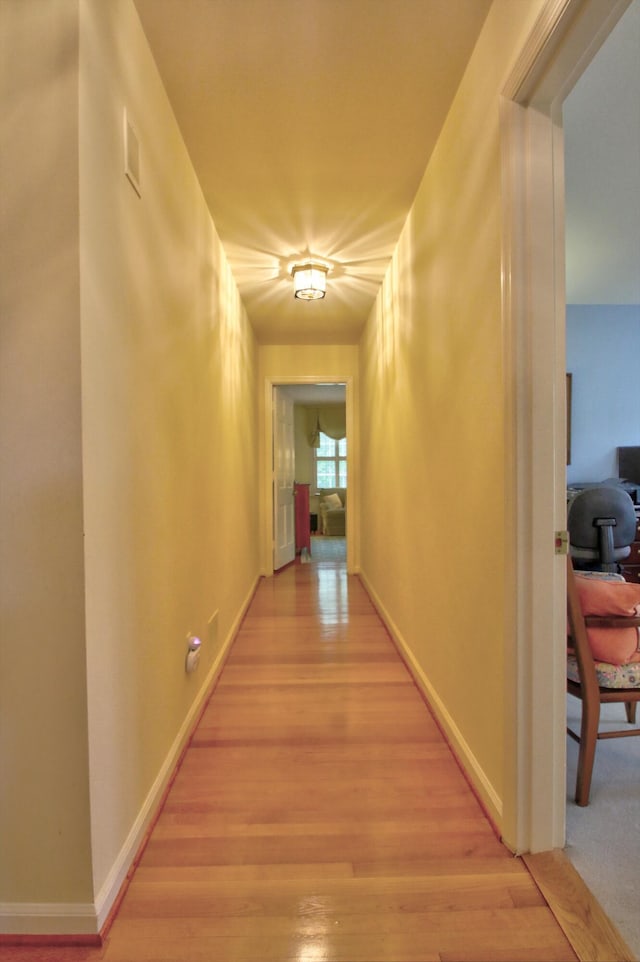 hall featuring light wood-type flooring