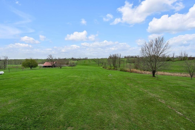 view of yard with a rural view