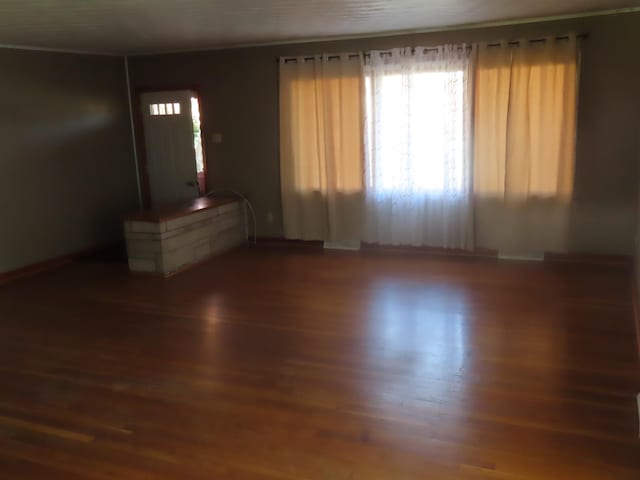 unfurnished living room with wood-type flooring