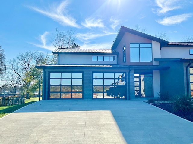 modern home with a garage