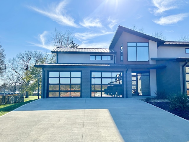 contemporary house featuring a garage