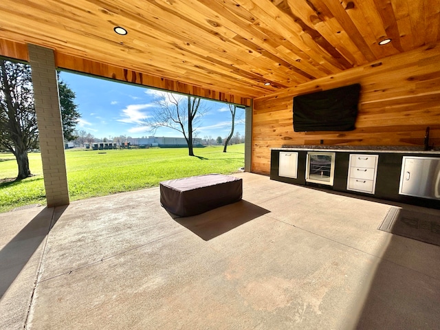 view of patio featuring mail boxes