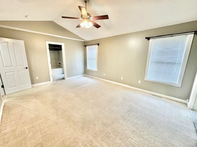 151 Surrounding Hills Dr, Somerset, KY 42503 - unfurnished bedroom featuring light carpet, ceiling fan, and lofted ceiling