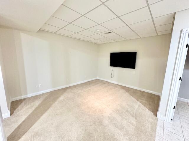151 Surrounding Hills Dr, Somerset, KY 42503 - basement with a drop ceiling and light colored carpet