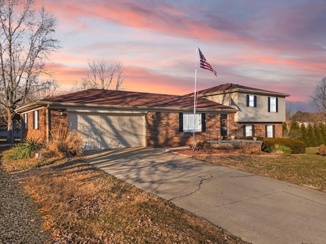 view of front facade with a garage