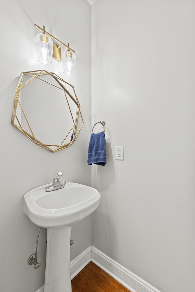 bathroom featuring hardwood / wood-style flooring