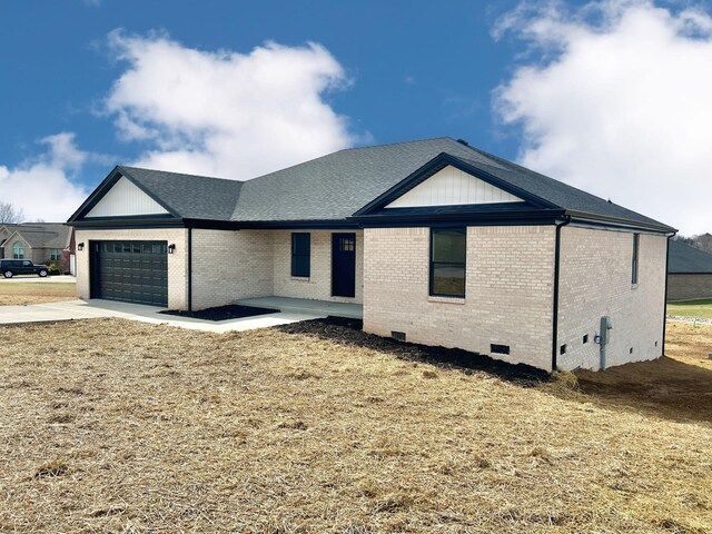 view of home's exterior with crawl space