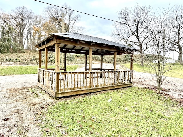 view of home's community featuring a gazebo and a lawn