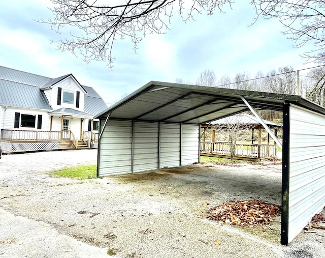 exterior space with a carport