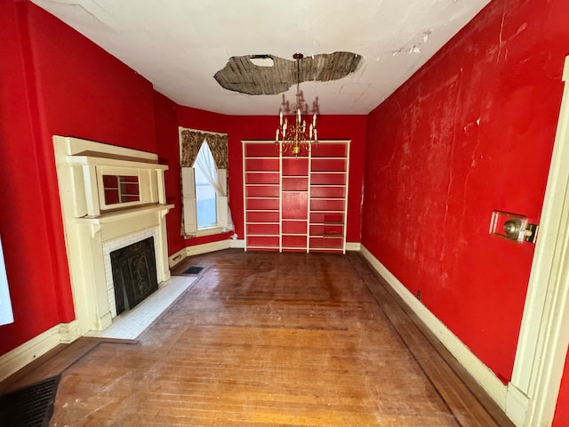 unfurnished dining area with wood-type flooring