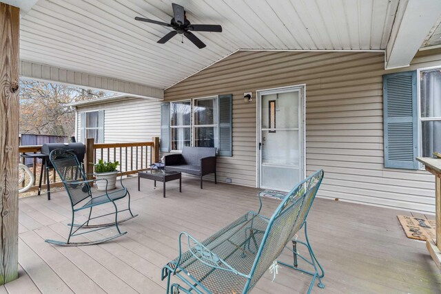 deck featuring area for grilling