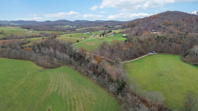 aerial view with a mountain view