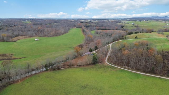 drone / aerial view with a rural view