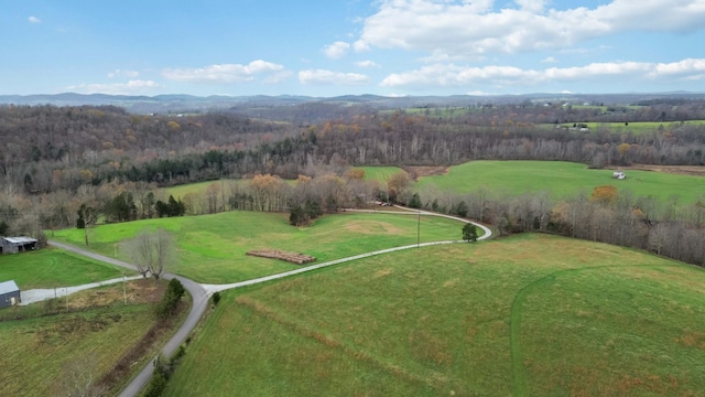 birds eye view of property with a rural view