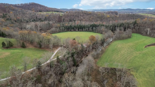 aerial view featuring a mountain view