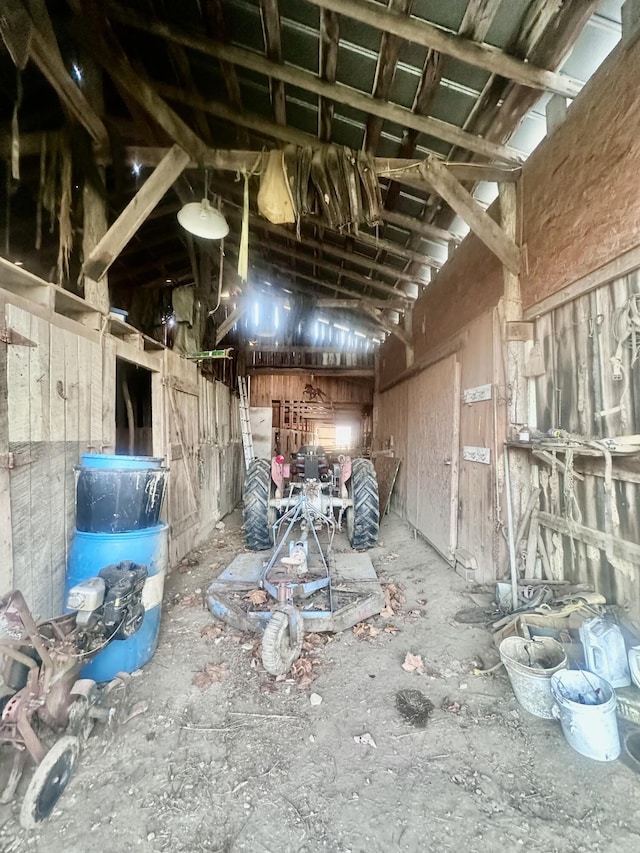 miscellaneous room featuring vaulted ceiling