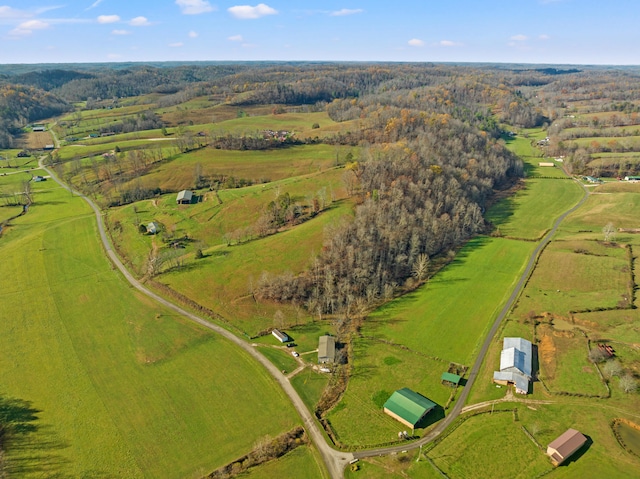 bird's eye view with a rural view