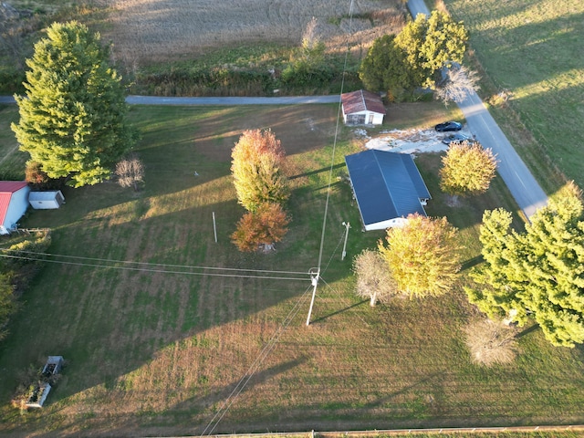 aerial view with a rural view