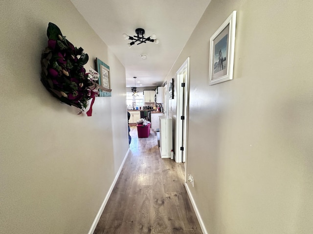 hall featuring hardwood / wood-style flooring