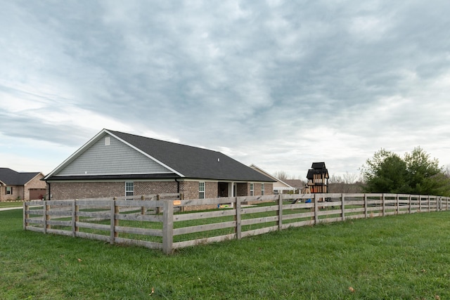 exterior space with a lawn