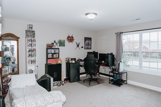 view of carpeted office