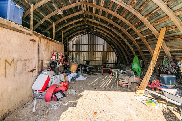 interior space featuring vaulted ceiling