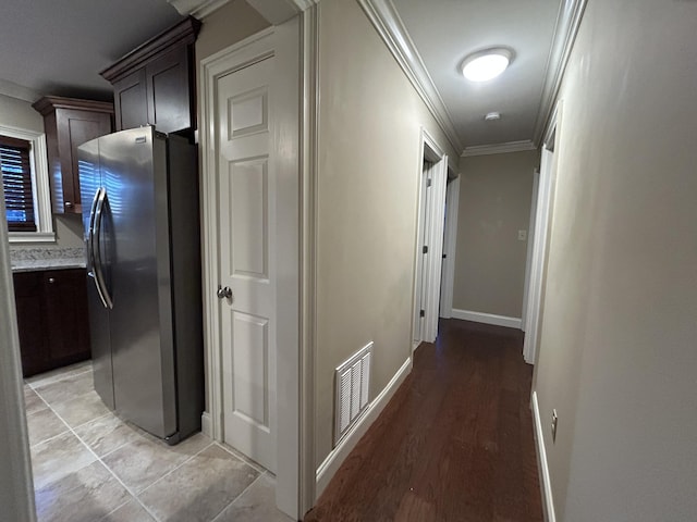 hallway with ornamental molding