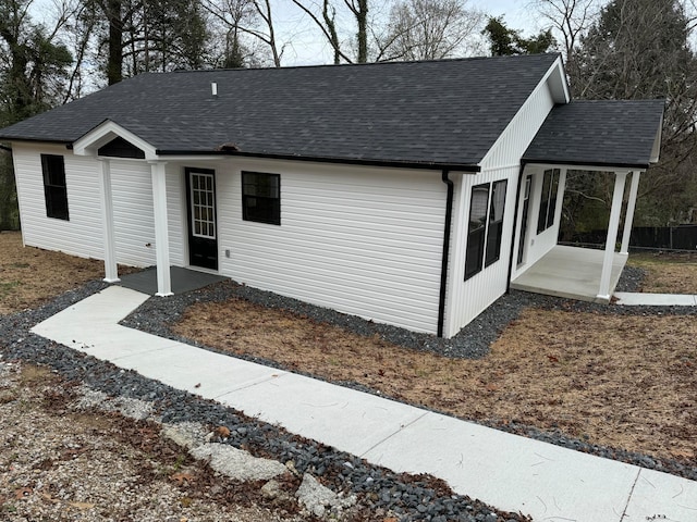 view of front of home with a patio