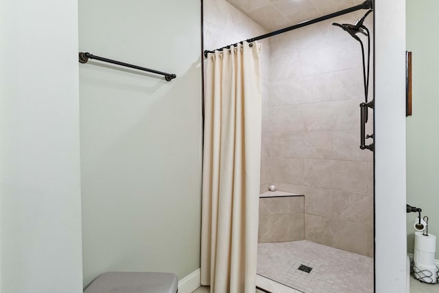 bathroom featuring walk in shower