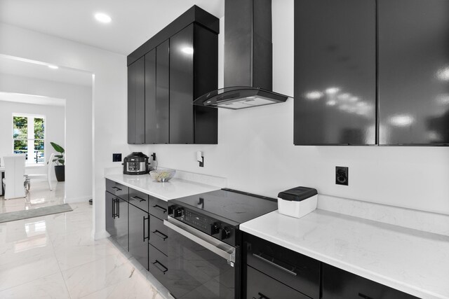 bathroom featuring vanity and walk in shower