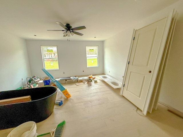 miscellaneous room with ceiling fan