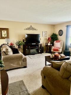 living room with carpet flooring