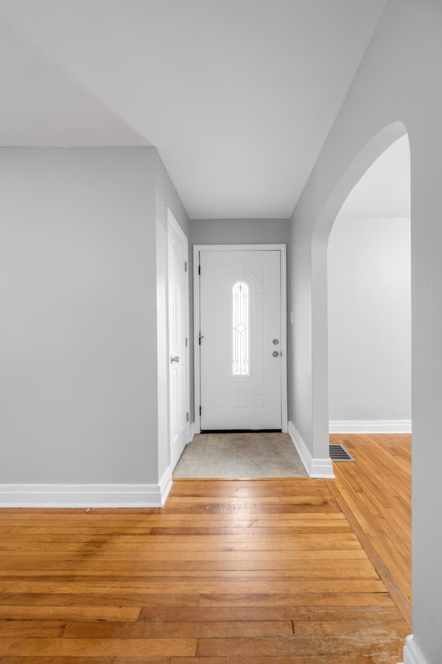 entryway featuring light hardwood / wood-style flooring