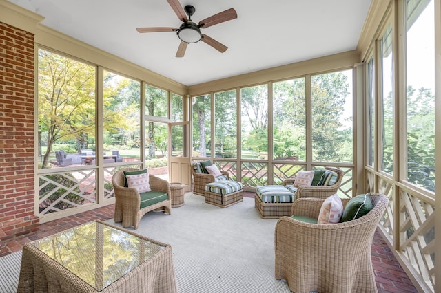 1821 Delong Rd, Lexington, KY 40515 - sunroom featuring a ceiling fan
