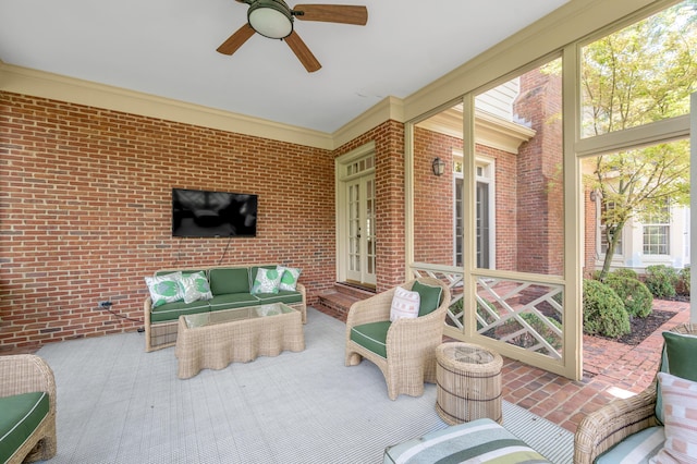 1821 Delong Rd, Lexington, KY 40515 - view of patio featuring an outdoor hangout area and a ceiling fan