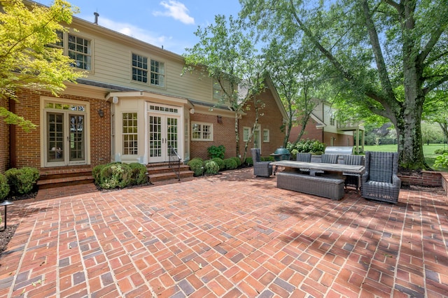 1821 Delong Rd, Lexington, KY 40515 - view of patio / terrace with grilling area, entry steps, and french doors