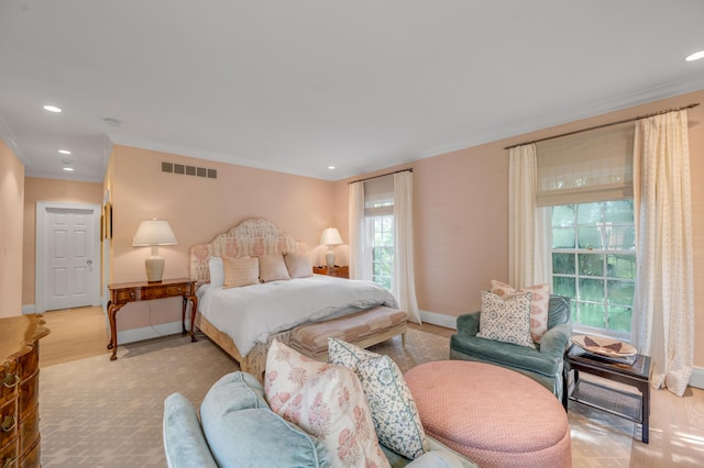 1821 Delong Rd, Lexington, KY 40515 - bedroom featuring crown molding, recessed lighting, visible vents, and baseboards