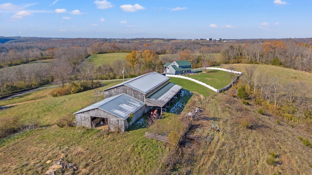 drone / aerial view with a rural view