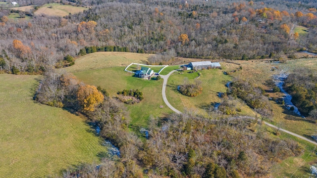 bird's eye view with a forest view