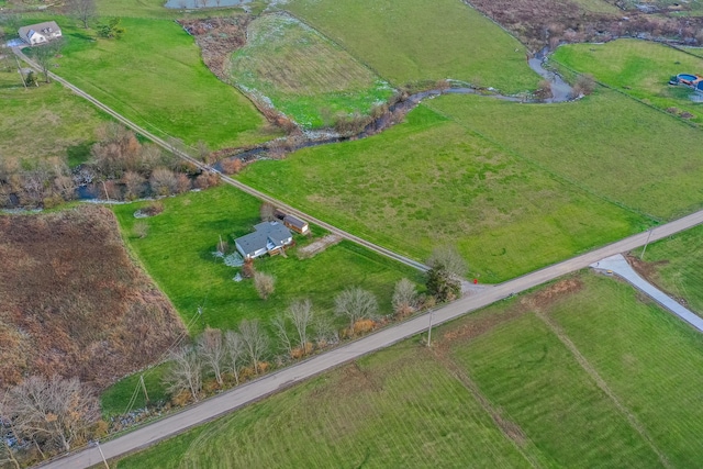 aerial view featuring a rural view