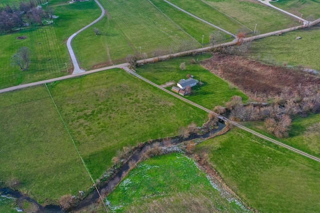 aerial view with a rural view