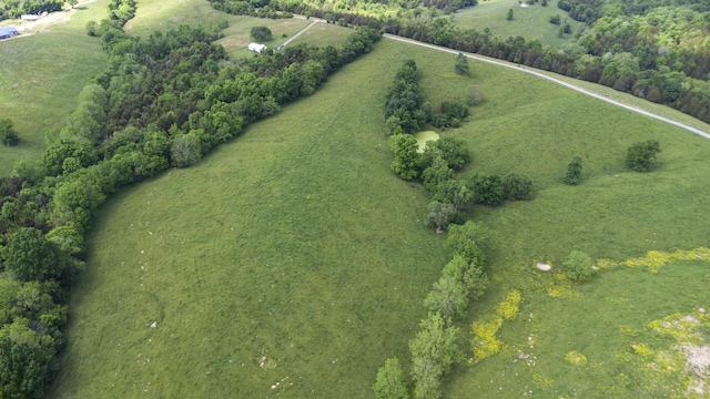 birds eye view of property with a rural view